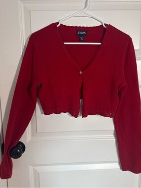 Chaps Red Knit Sweater Top